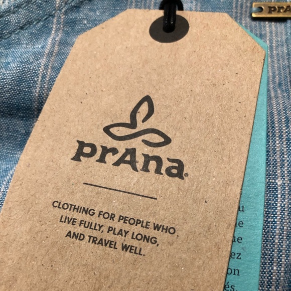 Prana Wayferers Romper Overall Hemp Organic Cotton River Rock Blue Stripe Small - Picture 8 of 10